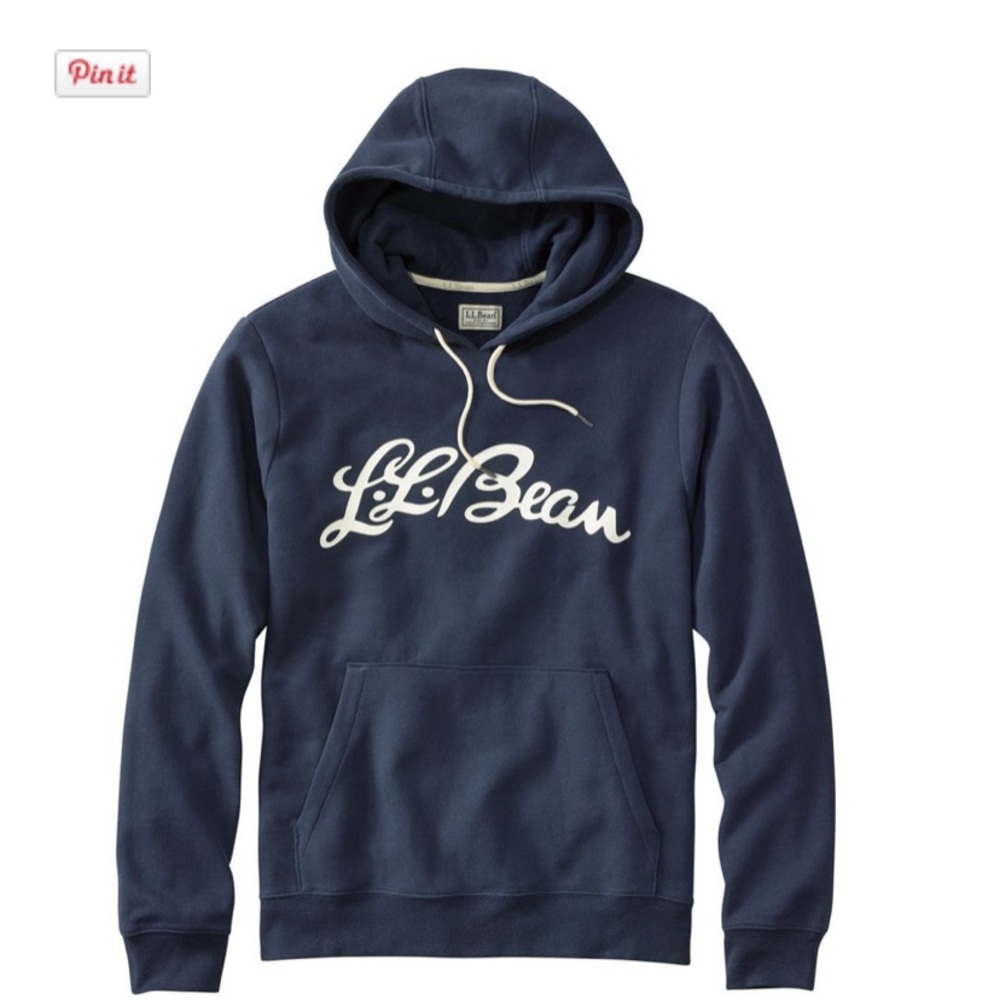 NWT L.L. Bean Logo Hoodie in Navy, size M